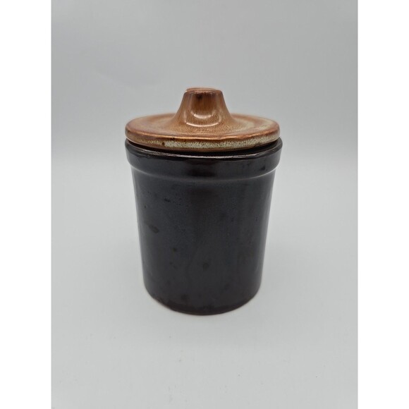 Crock Pot Brown Glazed Pottery Stoneware w/ No Latch - Picture 1 of 8